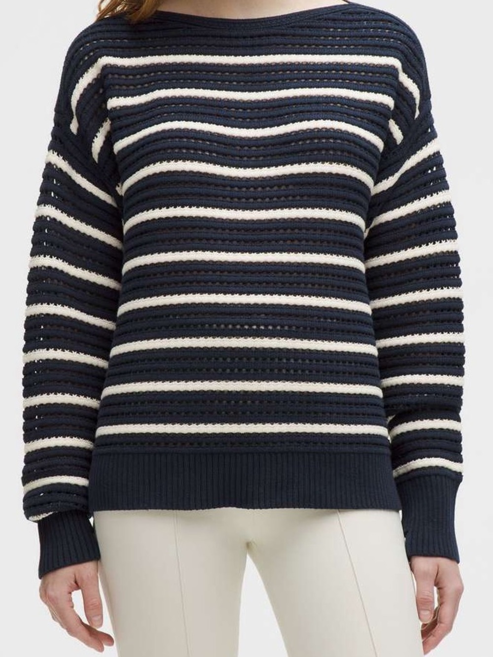 Lululemon Cotton Crochet Pullover
Club Blue / Light Ivory BRAND NEW W/ TAGS